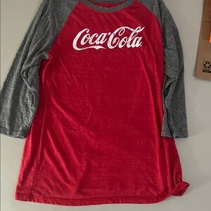Coca-Cola Red and Gray Baseball Tee